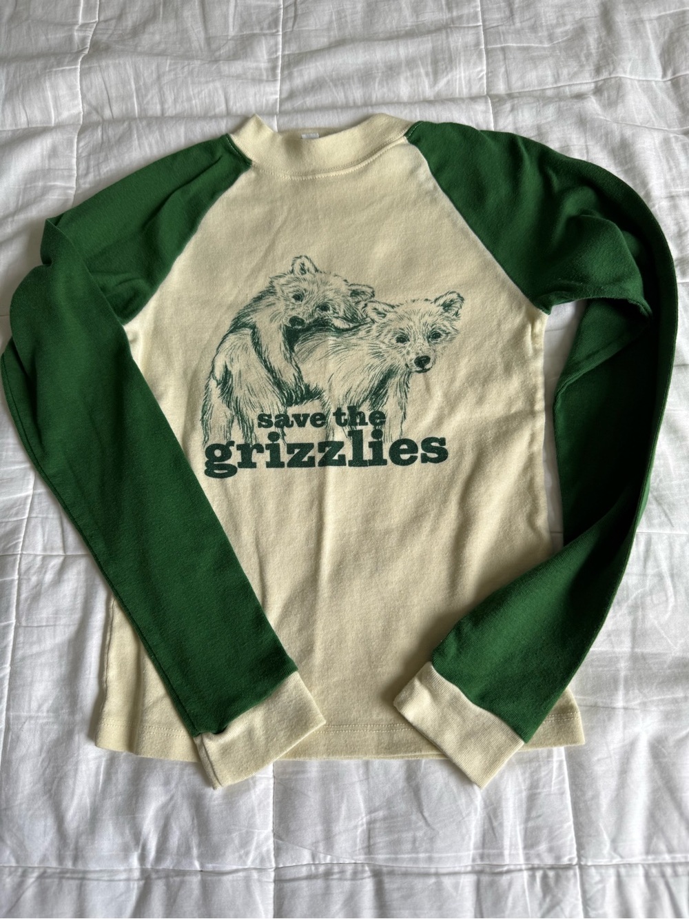 Save the Grizzlies Green Urban Outfitters Graphic Long Sleeve